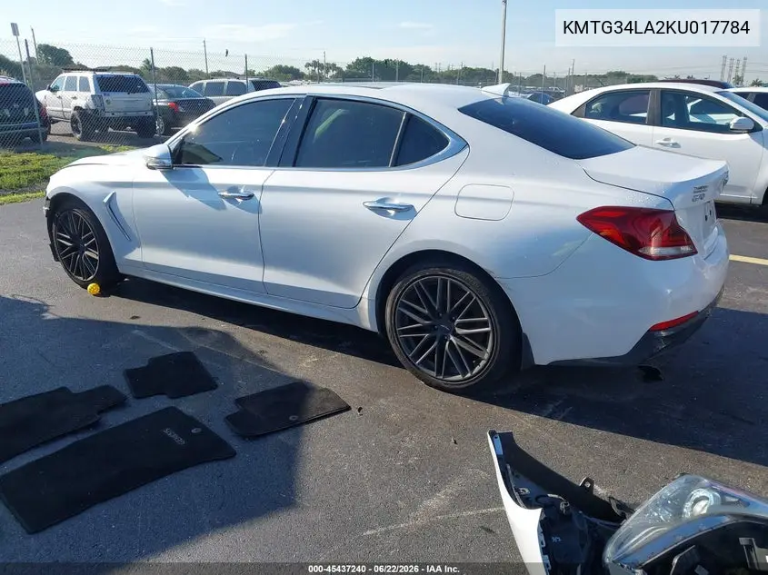2019 Genesis G70 2.0T Advanced VIN: KMTG34LA2KU017784 Lot: 45437240