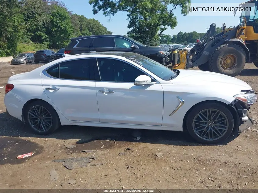 2019 Genesis G70 2.0T Advanced VIN: KMTG34LA5KU026401 Lot: 45447463