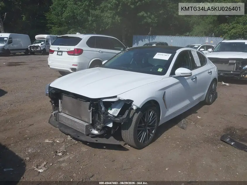 2019 Genesis G70 2.0T Advanced VIN: KMTG34LA5KU026401 Lot: 45447463