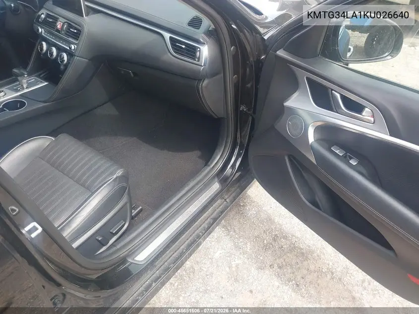 2019 Genesis G70 2.0T Advanced VIN: KMTG34LA1KU026640 Lot: 45651606