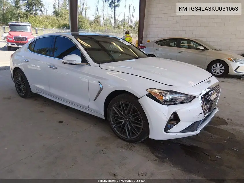 2019 Genesis G70 2.0T Advanced VIN: KMTG34LA3KU031063 Lot: 45688390