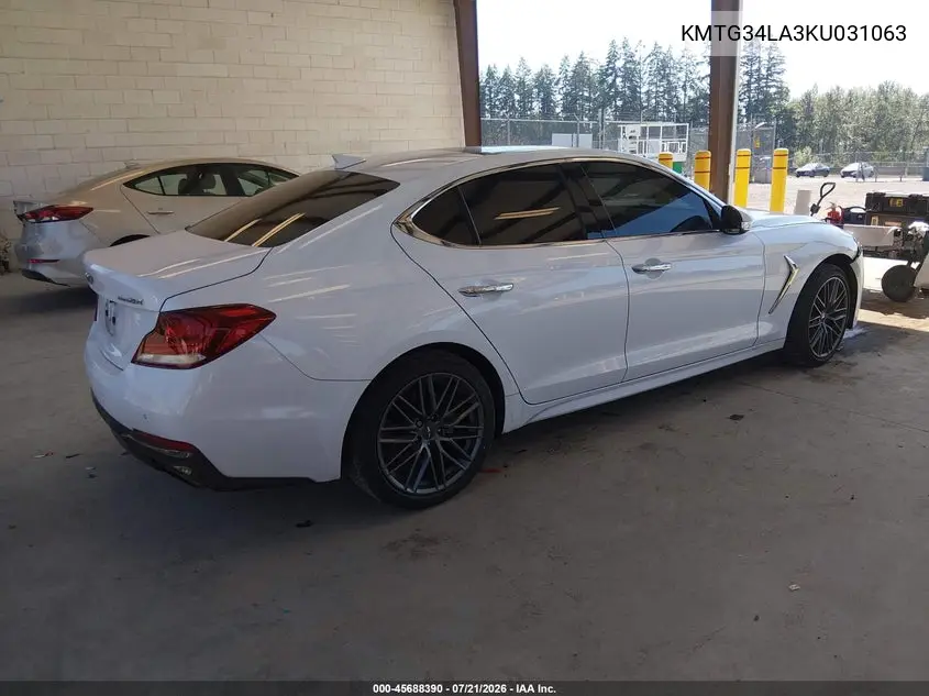 2019 Genesis G70 2.0T Advanced VIN: KMTG34LA3KU031063 Lot: 45688390