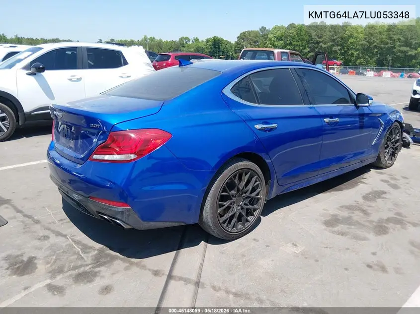 2020 Genesis G70 2.0T Rwd VIN: KMTG64LA7LU053348 Lot: 45148059