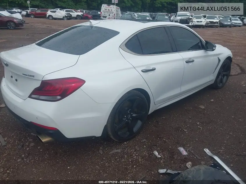 2020 Genesis G70 2.0T Awd VIN: KMTG44LAXLU051566 Lot: 45171210