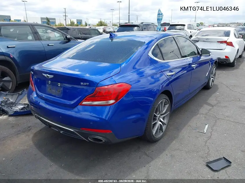 2020 Genesis G70 3.3T Rwd VIN: KMTG74LE1LU046346 Lot: 45236743