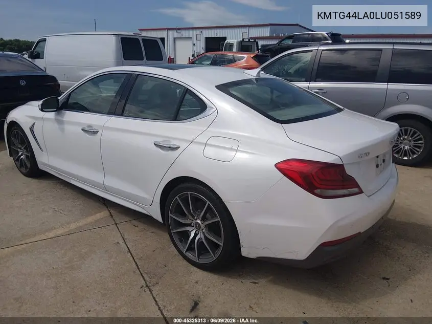 2020 Genesis G70 2.0T Awd VIN: KMTG44LA0LU051589 Lot: 45325313