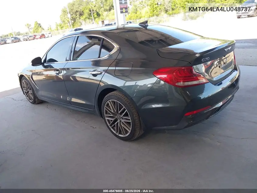 2020 Genesis G70 2.0T Rwd VIN: KMTG64LA4LU048737 Lot: 45476885
