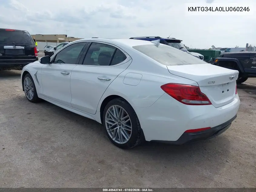 2020 Genesis G70 2.0T Awd VIN: KMTG34LA0LU060246 Lot: 45542743