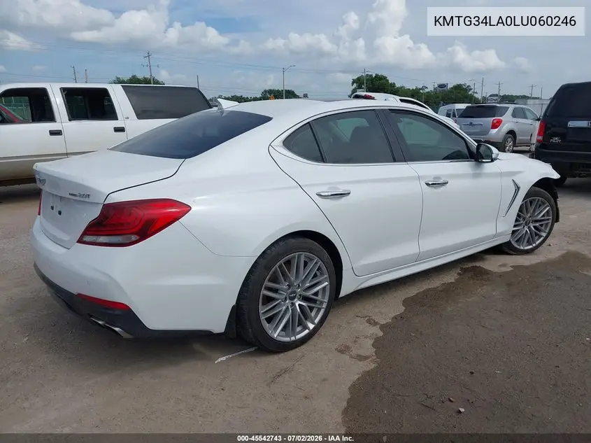 2020 Genesis G70 2.0T Awd VIN: KMTG34LA0LU060246 Lot: 45542743
