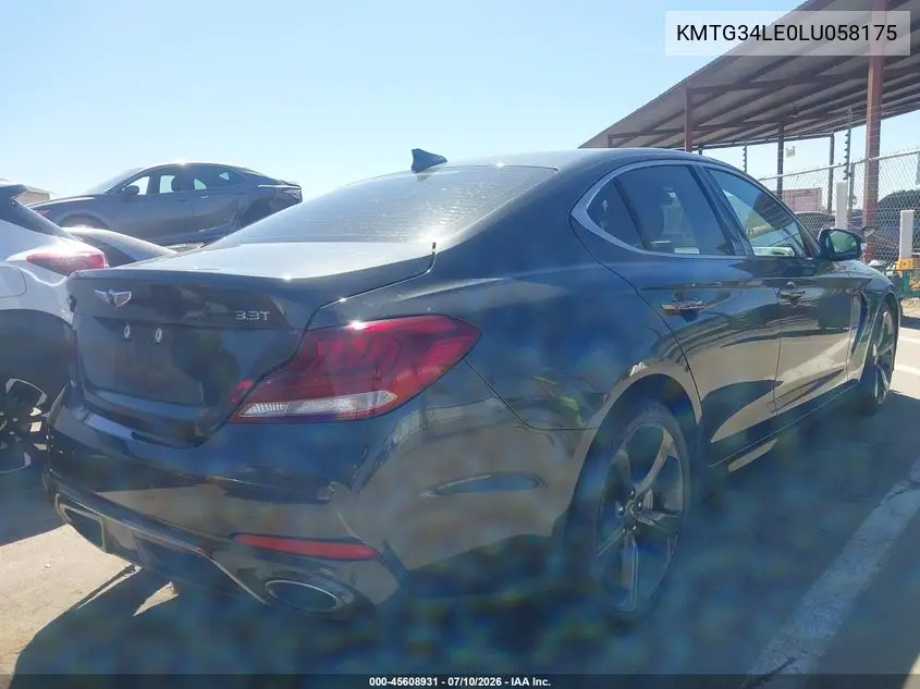 2020 Genesis G70 3.3T Rwd VIN: KMTG34LE0LU058175 Lot: 45608931