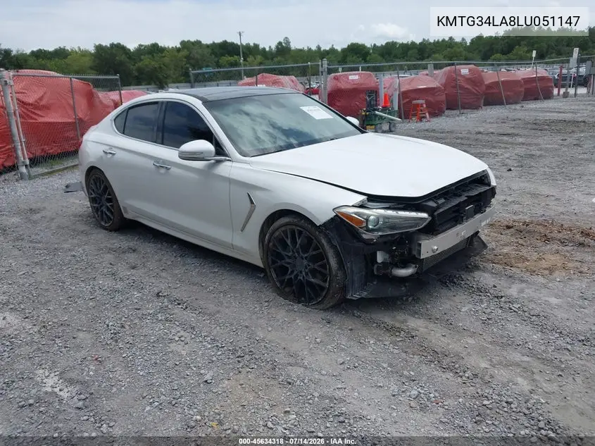2020 Genesis G70 2.0T Rwd VIN: KMTG34LA8LU051147 Lot: 45634318
