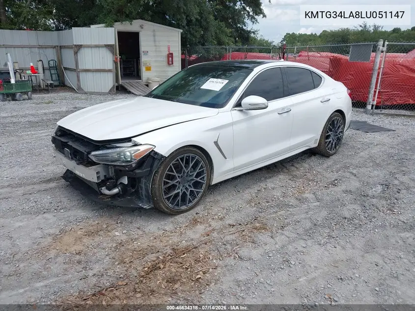 2020 Genesis G70 2.0T Rwd VIN: KMTG34LA8LU051147 Lot: 45634318