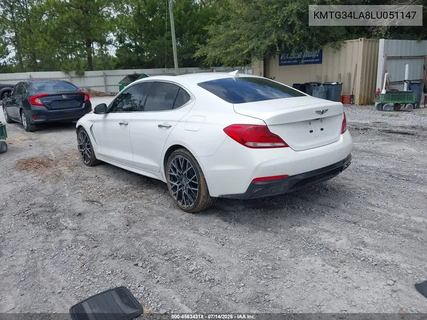 2020 Genesis G70 2.0T Rwd VIN: KMTG34LA8LU051147 Lot: 45634318