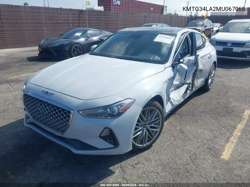 2021 Genesis G70 2.0T Rwd VIN: KMTG34LA2MU067068 Lot: 45318866