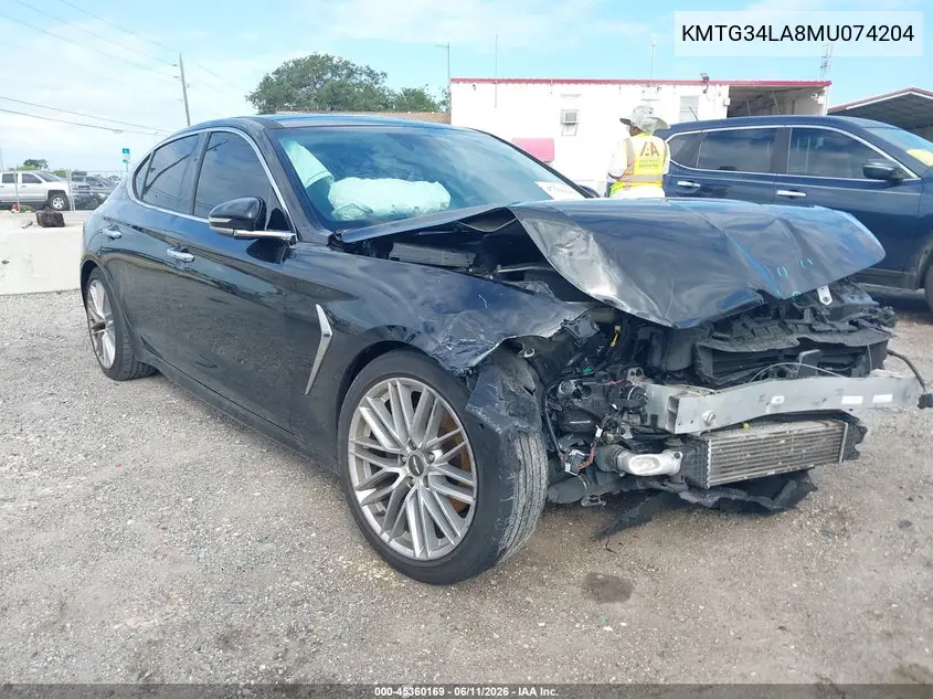 2021 Genesis G70 2.0T Rwd VIN: KMTG34LA8MU074204 Lot: 45360169