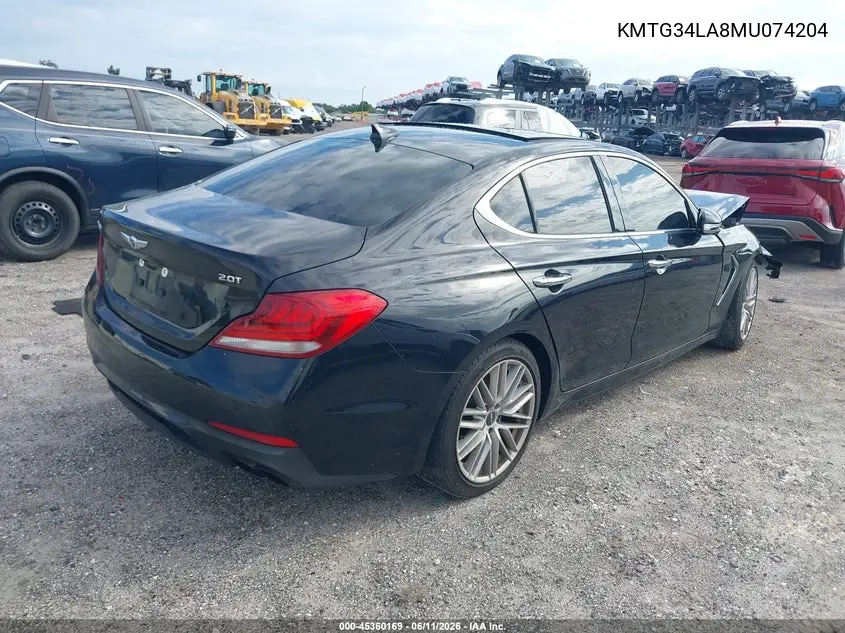 2021 Genesis G70 2.0T Rwd VIN: KMTG34LA8MU074204 Lot: 45360169