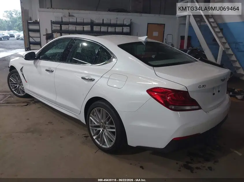 2021 Genesis G70 2.0T Awd VIN: KMTG34LA9MU069464 Lot: 45435115