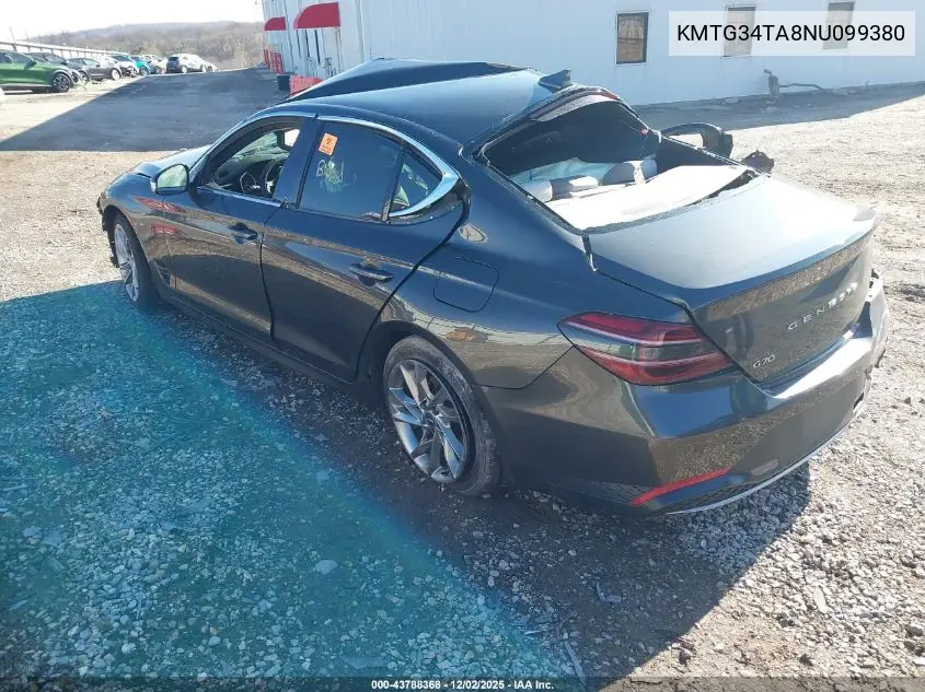 KMTG34TA8NU099380 2022 Genesis G70 2.0T Rwd