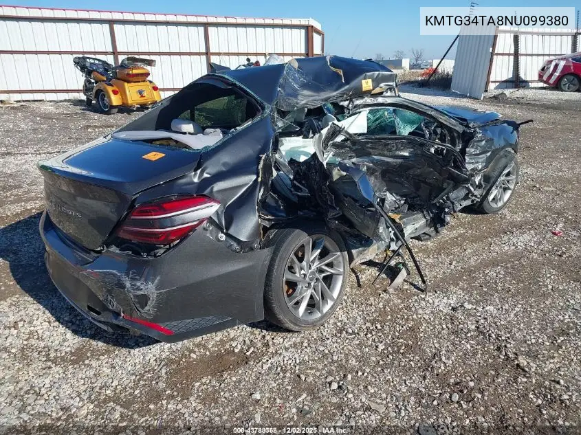 KMTG34TA8NU099380 2022 Genesis G70 2.0T Rwd