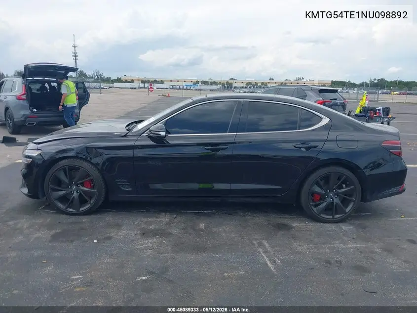 2022 Genesis G70 3.3T Rwd VIN: KMTG54TE1NU098892 Lot: 45089333