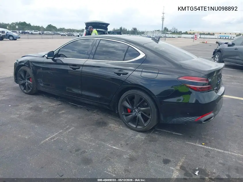2022 Genesis G70 3.3T Rwd VIN: KMTG54TE1NU098892 Lot: 45089333