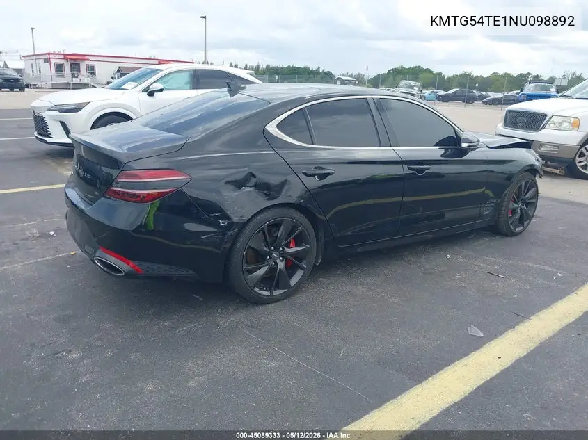 2022 Genesis G70 3.3T Rwd VIN: KMTG54TE1NU098892 Lot: 45089333