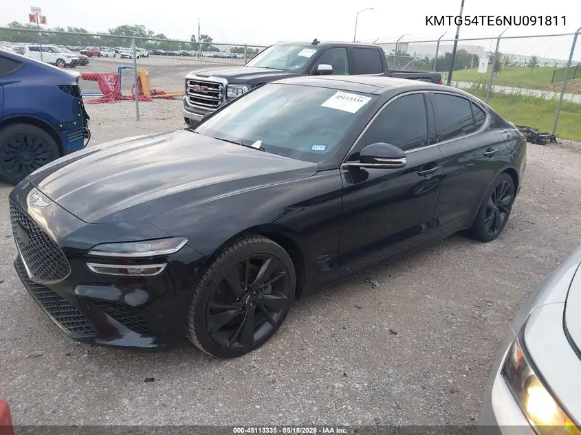 2022 Genesis G70 3.3T Rwd VIN: KMTG54TE6NU091811 Lot: 45113335