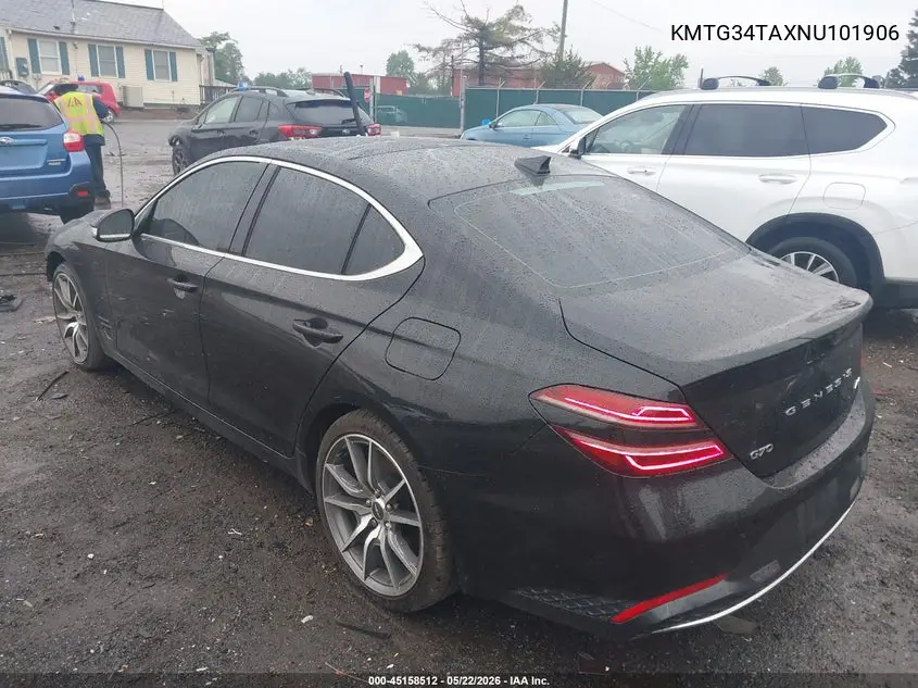 2022 Genesis G70 2.0T Awd VIN: KMTG34TAXNU101906 Lot: 45158512