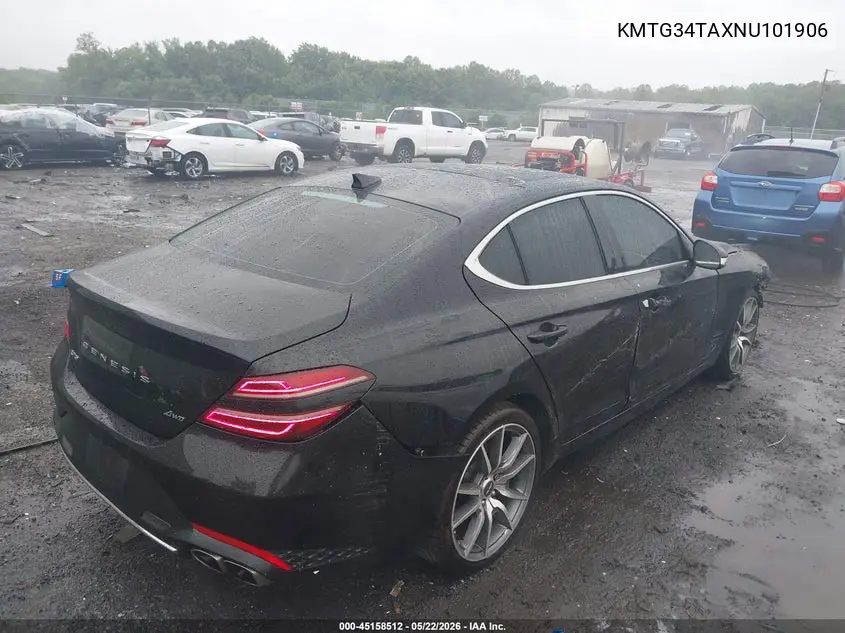 2022 Genesis G70 2.0T Awd VIN: KMTG34TAXNU101906 Lot: 45158512