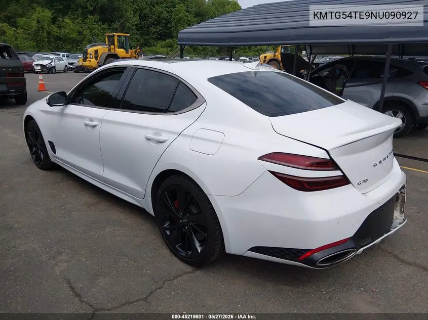 2022 Genesis G70 3.3T Awd VIN: KMTG54TE9NU090927 Lot: 45219801