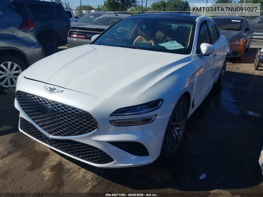2022 Genesis G70 2.0T Awd VIN: KMTG34TA7NU091027 Lot: 45271358