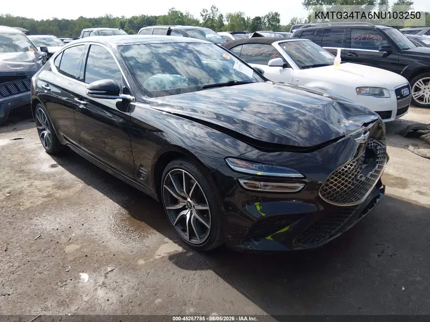 2022 Genesis G70 2.0T Awd VIN: KMTG34TA6NU103250 Lot: 45287785
