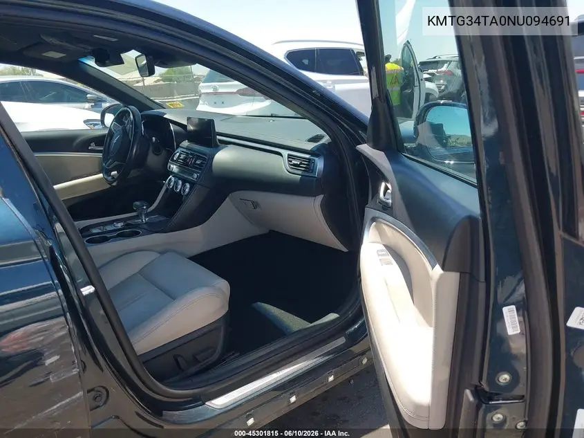 2022 Genesis G70 2.0T Rwd VIN: KMTG34TA0NU094691 Lot: 45301815