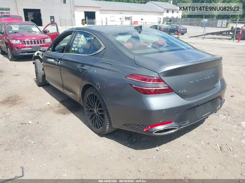 2022 Genesis G70 3.3T Rwd Launch Edition VIN: KMTG14TE9NU082922 Lot: 45367368