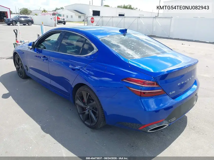2022 Genesis G70 3.3T Rwd VIN: KMTG54TE0NU082943 Lot: 45473537
