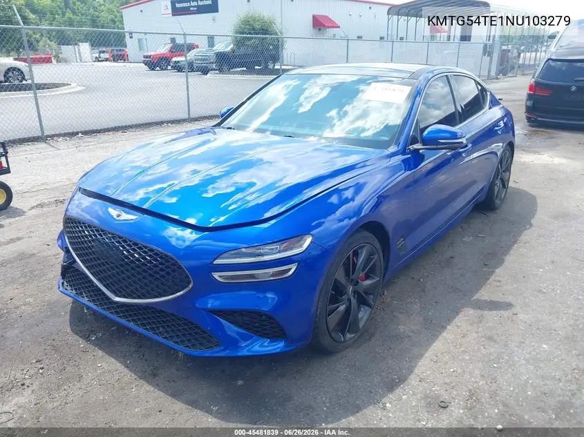 2022 Genesis G70 3.3T Rwd VIN: KMTG54TE1NU103279 Lot: 45481839