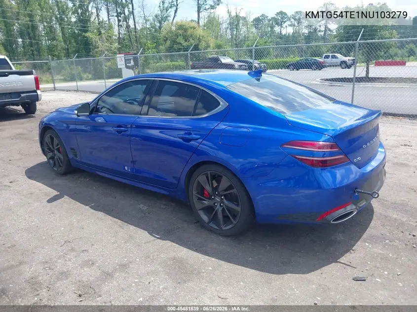 2022 Genesis G70 3.3T Rwd VIN: KMTG54TE1NU103279 Lot: 45481839