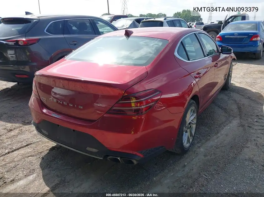 2022 Genesis G70 2.0T Rwd VIN: KMTG34TA4NU093379 Lot: 45507213