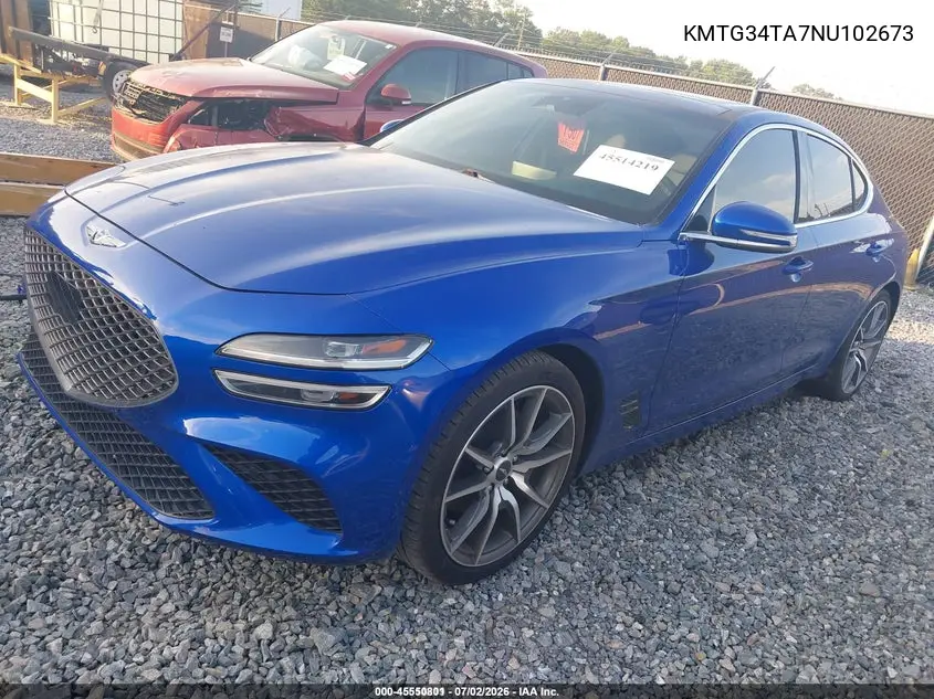 2022 Genesis G70 2.0T Rwd VIN: KMTG34TA7NU102673 Lot: 45550801