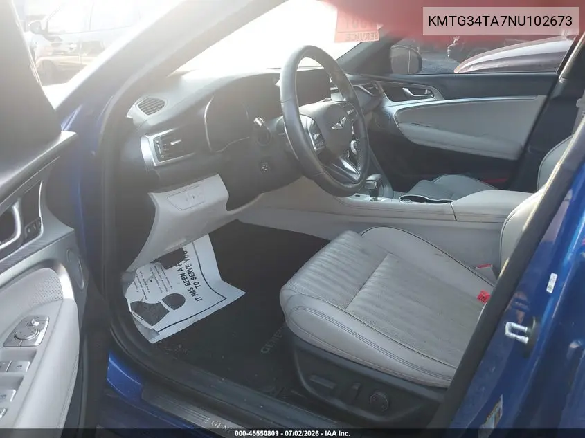 2022 Genesis G70 2.0T Rwd VIN: KMTG34TA7NU102673 Lot: 45550801