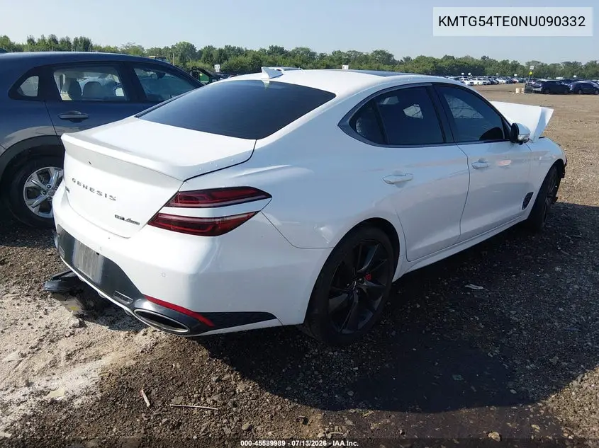 2022 Genesis G70 3.3T Awd VIN: KMTG54TE0NU090332 Lot: 45589989