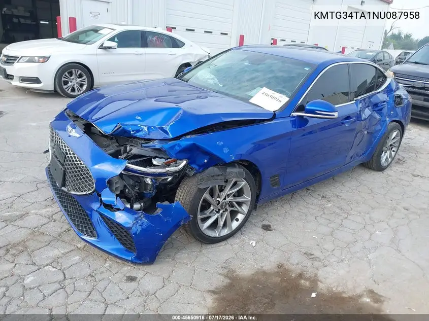 2022 Genesis G70 2.0T Awd VIN: KMTG34TA1NU087958 Lot: 45650916