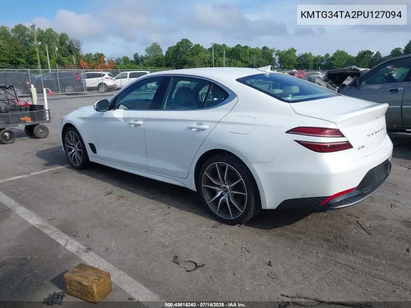 2023 Genesis G70 2.0T Awd VIN: KMTG34TA2PU127094 Lot: 45616240