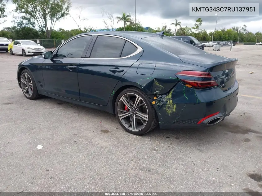 2024 Genesis G70 2.5T Rwd VIN: KMTG34SC7RU137951 Lot: 45547658