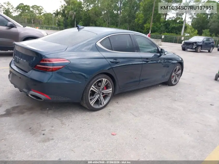 2024 Genesis G70 2.5T Rwd VIN: KMTG34SC7RU137951 Lot: 45547658