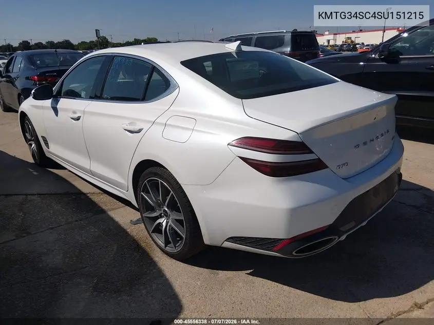 2025 Genesis G70 2.5T Awd VIN: KMTG34SC4SU151215 Lot: 45556338