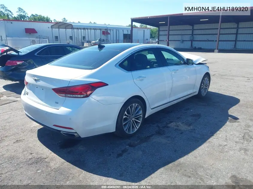 2017 Genesis G80 3.8 VIN: KMHGN4JE4HU189320 Lot: 45454161