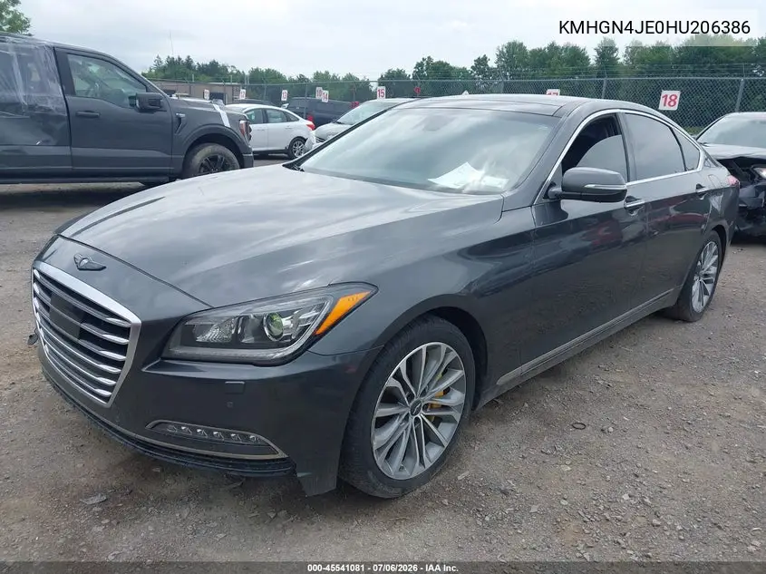 2017 Genesis G80 3.8 VIN: KMHGN4JE0HU206386 Lot: 45541081