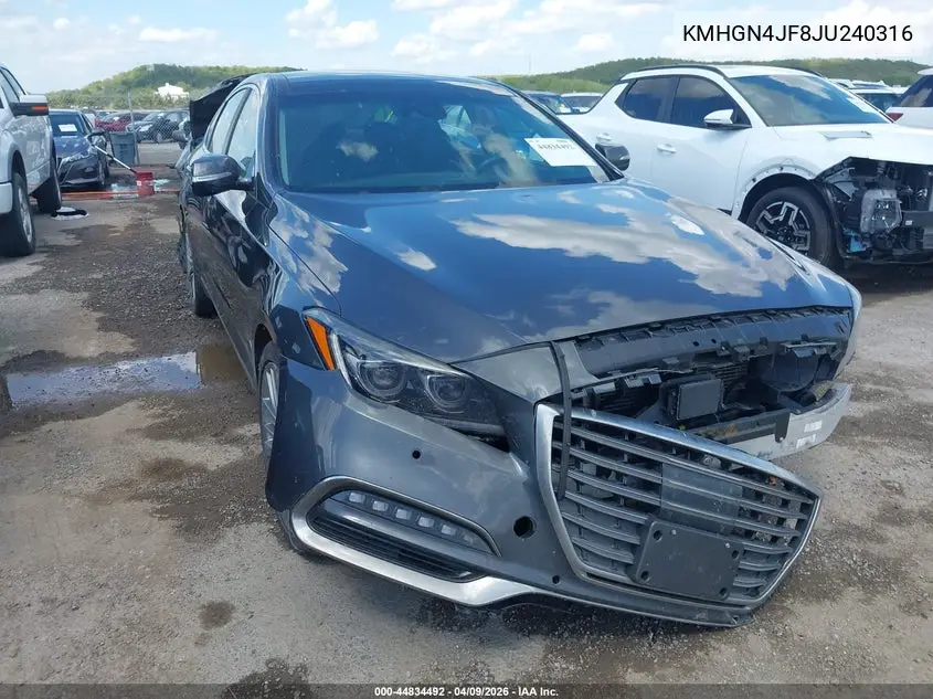 2018 Genesis G80 5.0 Ultimate VIN: KMHGN4JF8JU240316 Lot: 44834492