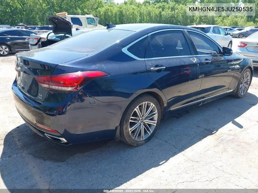 2018 Genesis G80 3.8 VIN: KMHGN4JE5JU250535 Lot: 44998999